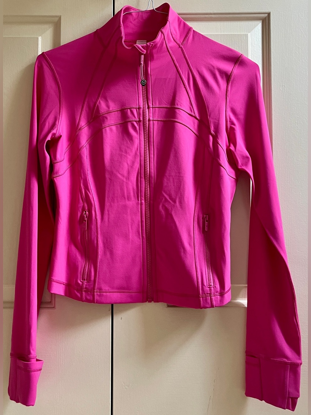 🍒LULULEMON sz 10 CROPPED DEFINE Jacket SONIC PINK Hot Barbie Pink *NULU